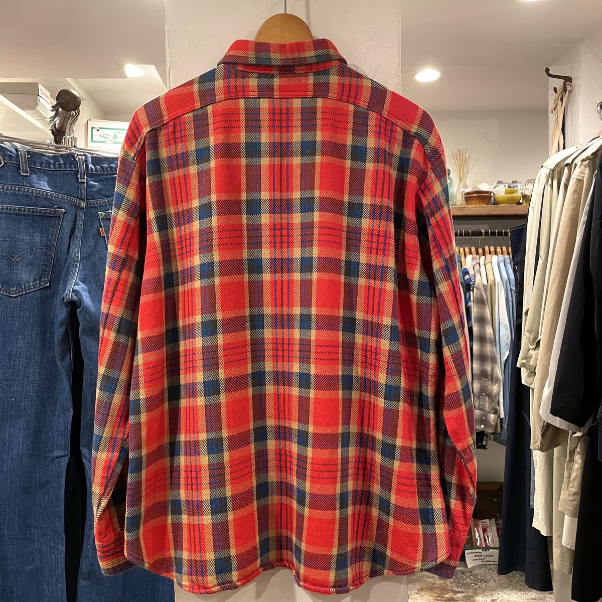 BIG YANK 70s フランネルシャツ 黒タグ ひし形タグ チェック柄 BIG YANK 70s フランネルシャツ 黒タグ ひし形タグ チェック柄
