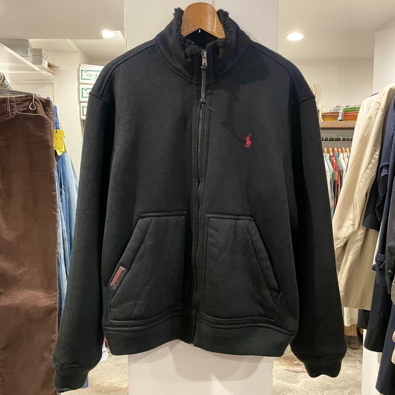 POLO RALPH LAUREN パイルフリースジャケット ボアインナー 黒 POLO RALPH LAUREN パイルフリースジャケット ボアインナー 黒