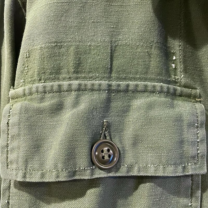 60s US ARMY ユーティリティシャツ 筒袖1st後期 OG 107 COTTON SA