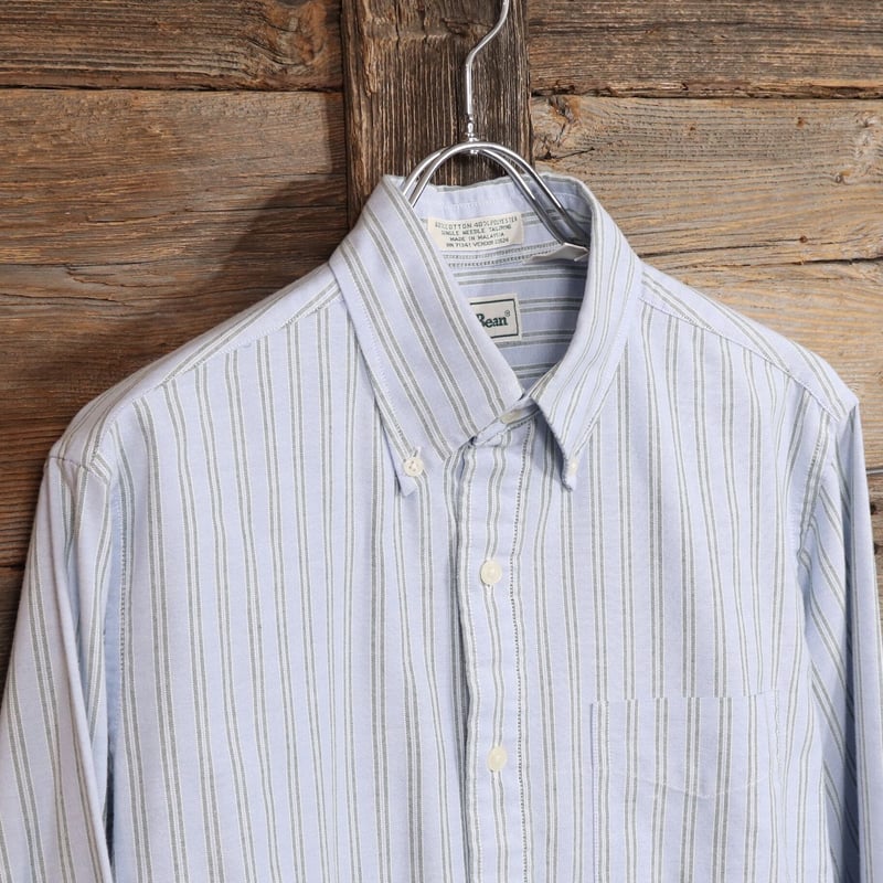 エルエルビーン オックスフォード 長袖 ボタンダウンストライプシャツM 古着 80～90年代 エルエルビーン L.L.Bean 長袖 ボタンダウン