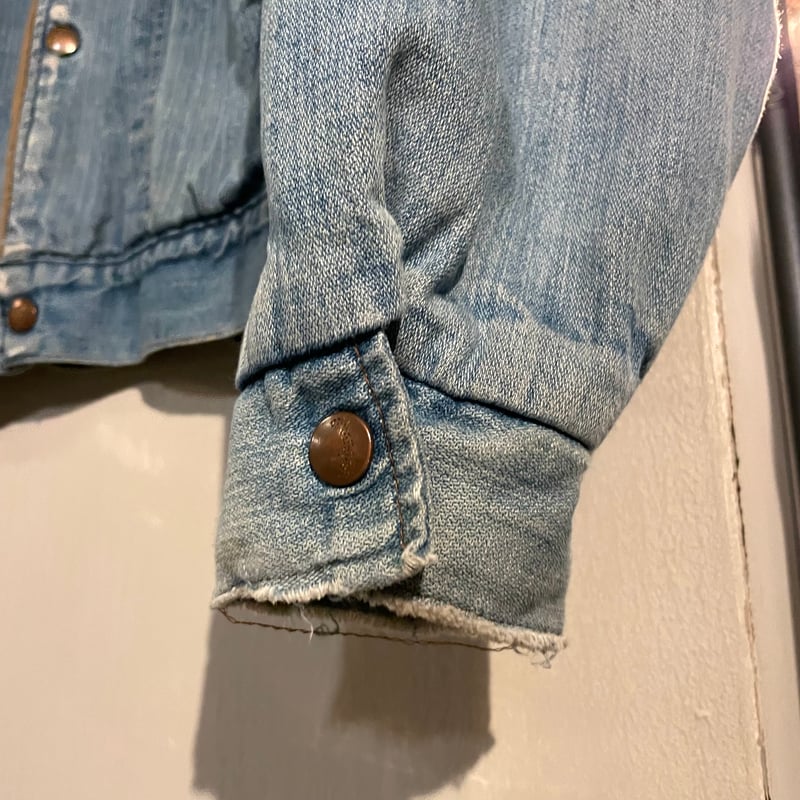 70s Wrangler デニムボアジャケットインアーボア付き アメリカ製 70s Wrangler 257MJL ボア デニムジャケット USA製 Size 42L 雰