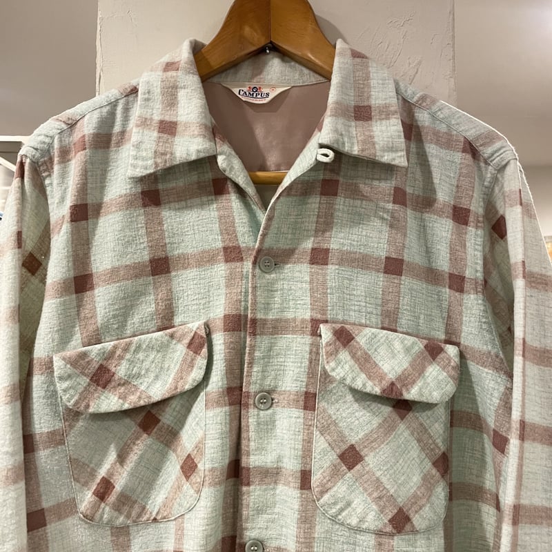 CAMPUS 50s USA製 プリントネル チェック柄 ボックスシルエット CAMPUS 50s USA製 プリントネル チェック柄 ボックスシルエット