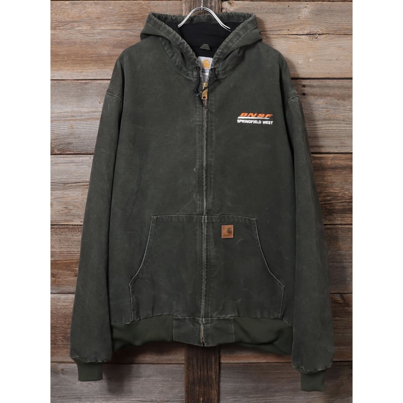 carhartt アクティブジャケット ロゴ刺繍 2XL モスグリーン ダック