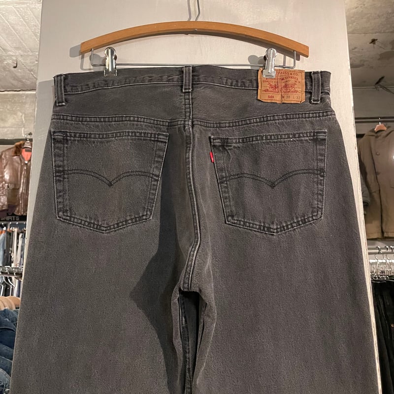 90年代 Levi's 501 後染め ブラックデニムパンツ 36×31½ USA製 90年代 Levi's 501 後染め ブラックデニムパンツ 36×31½ USA製