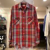 80s ST JOHN'S BAY L/S ネルシャツ USA製 Size L コットンシャツ