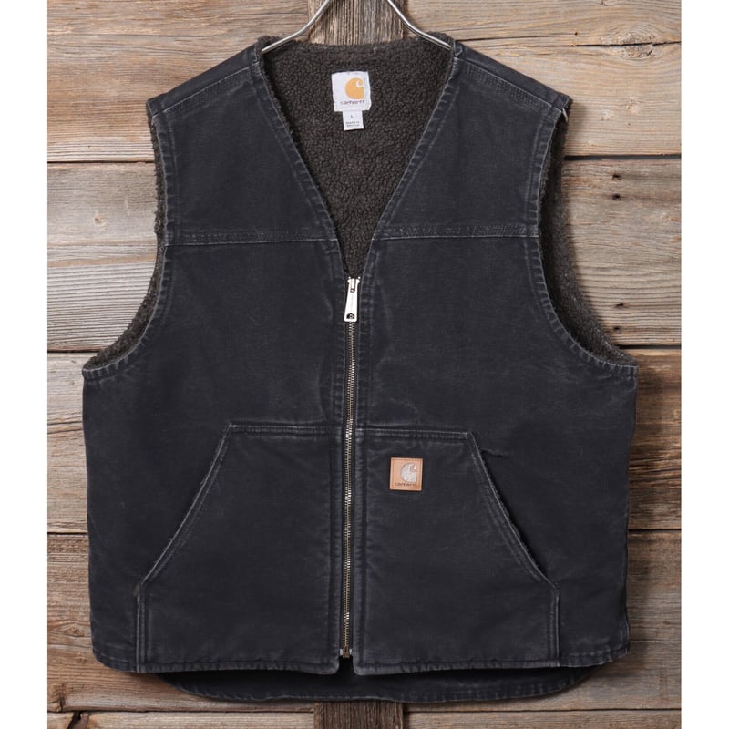 カーハート　ダックベスト　ブラック　L carhartt ダックベスト 黒 ボアライナー Lサイズ カーハート