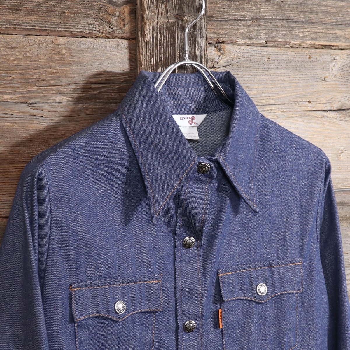 1970’s ヴィンテージ リーバイス シャツ Levi’s FOR LADYS レディース] 1970s ヴィンテージ リーバイス ビッグE デニム