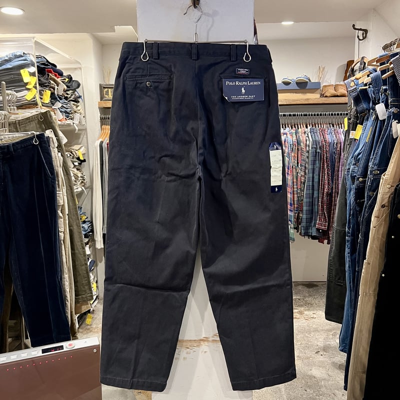 90-00s POLO ラルフローレン ポロチノ タック入り 36 ネイビー 90's Polo by Ralph Lauren 