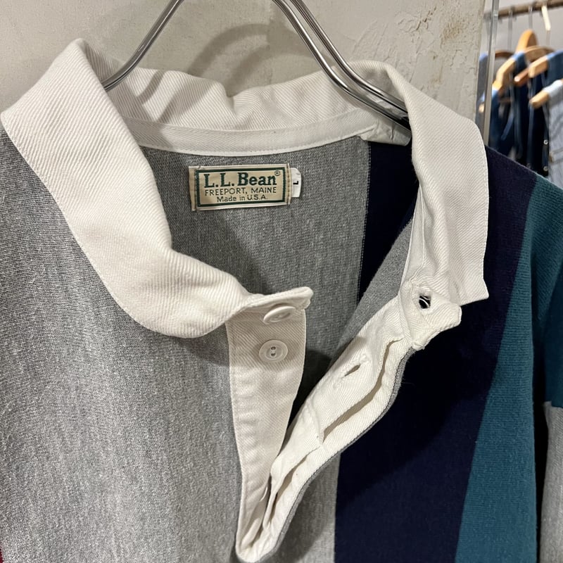 90s LLBean ラガーシャツ エルエルビーン ストライプ柄 USA製