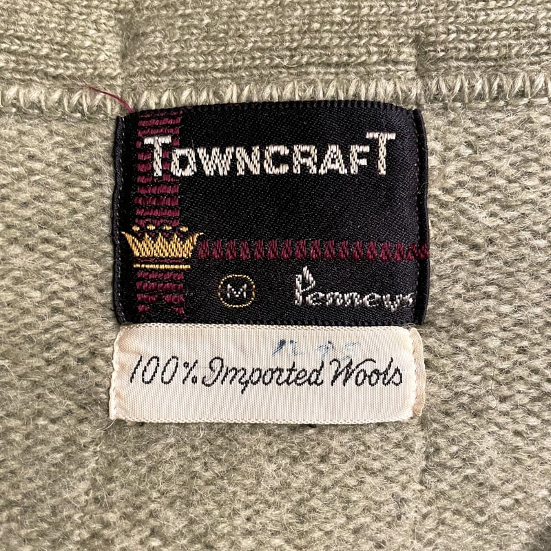 50s~60s EURO Vintage ドイツ製 ツートン ウールカーディガン 60s TOWNCRAFT Vintage Wool Cardigan ウールカーディガン P