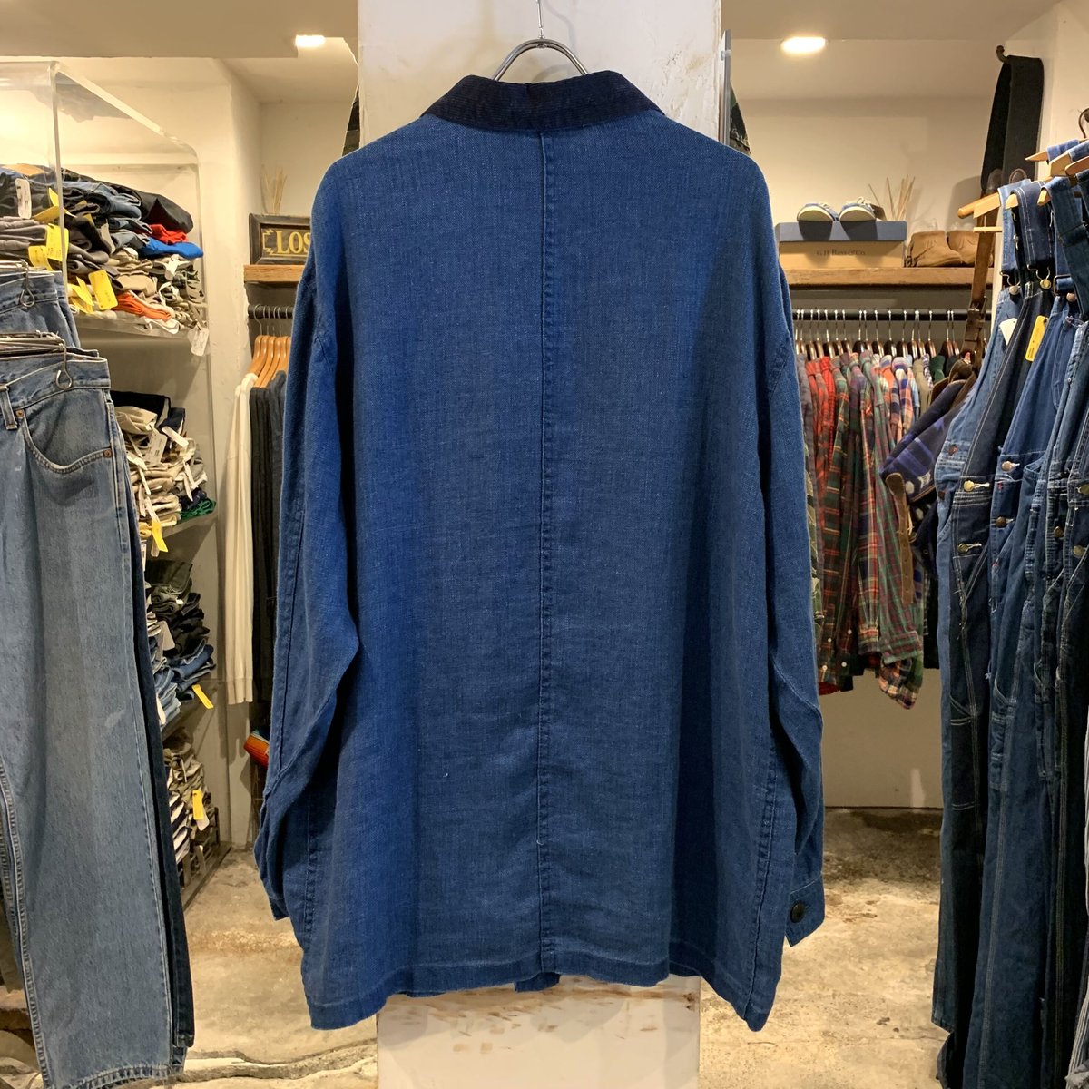 POLO Ralph Lauren 100%リネン インディゴ カバーオール 90s POLO by Ralph Lauren リネンカバーオール インディゴリネン