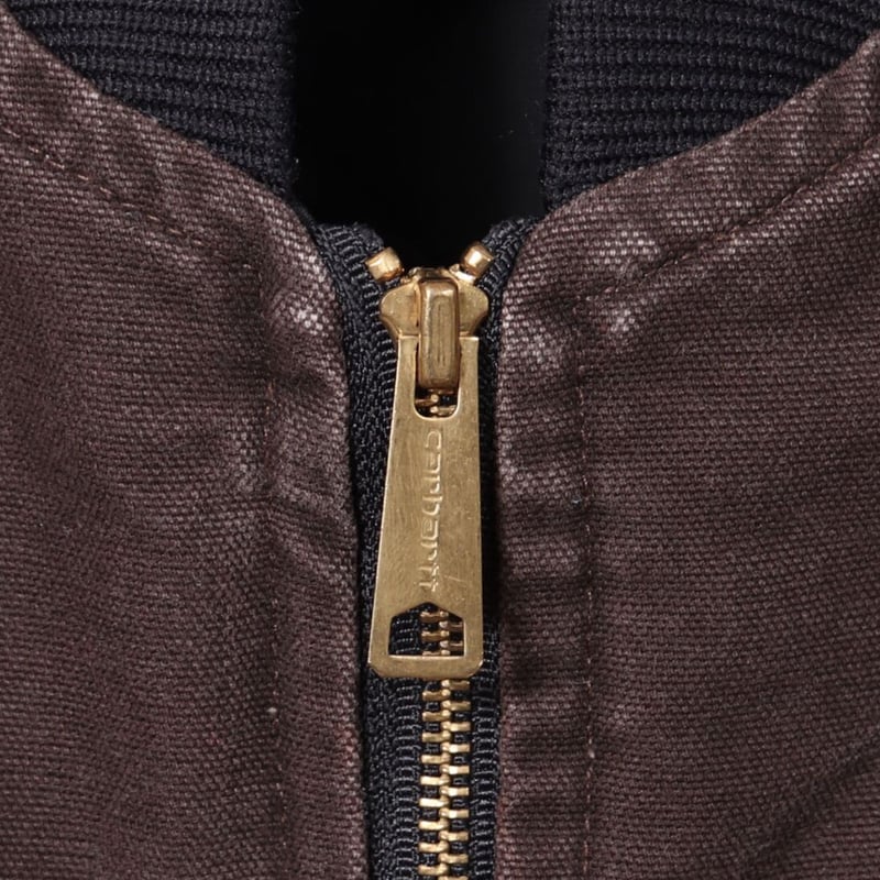 carhartt ダックベスト ロゴ刺繍 キルティングライナー ダークブラウン