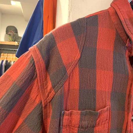 RRL　Ralph Lauren　L/S  ネルシャツ　バッファローチェック　チンストラップ　ダブルアールエル　ラルフローレン　(S2535)
