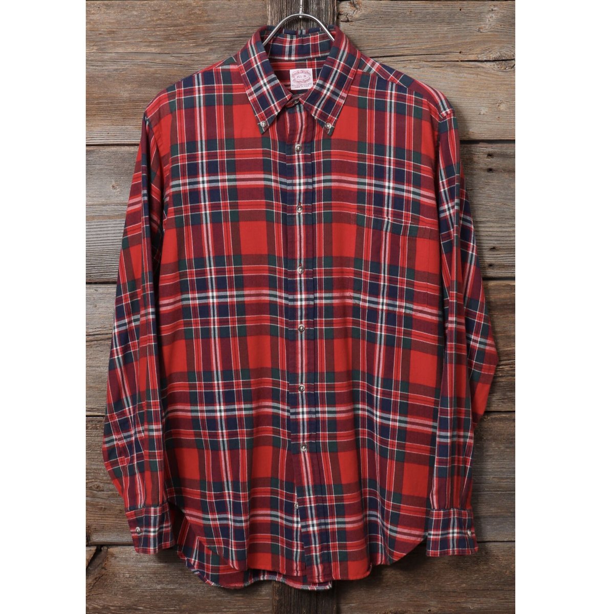 Brooks Brothers 90s USA製 チェック柄 赤系 ボタンダウンシャツ
