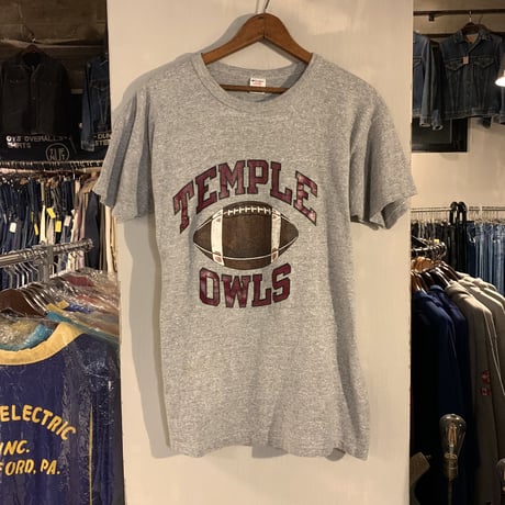 80s　Champion　ヴィンテージTシャツ　88/12　ショートスリーブ　フットボールT　TEMPLE OWLS　トリコタグ　USA製　チャンピオン　(S2481)