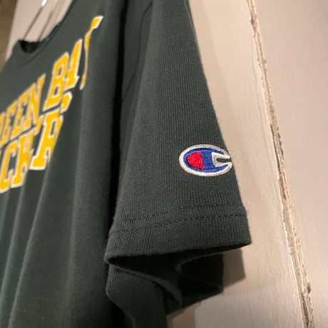 90s　Champion　S/S Tシャツ　GREEN BAY PACKERS　Size L　NFL Tシャツ　青タグ　(S4664)