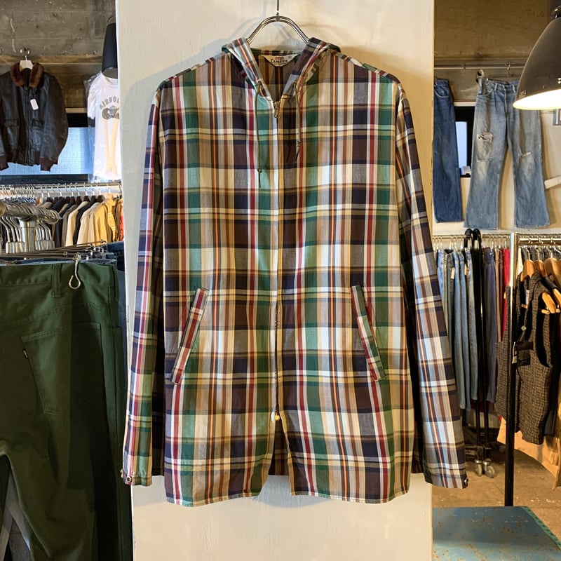 60s CAMPUS キャンパス フルジップパーカー マドラスチェック USA製