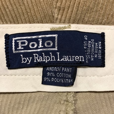 POLO by Ralph Lauren　コーデュロイパンツ　ラルフローレン　タック入り　ベージュ　ANDREW PANT　(S3278)