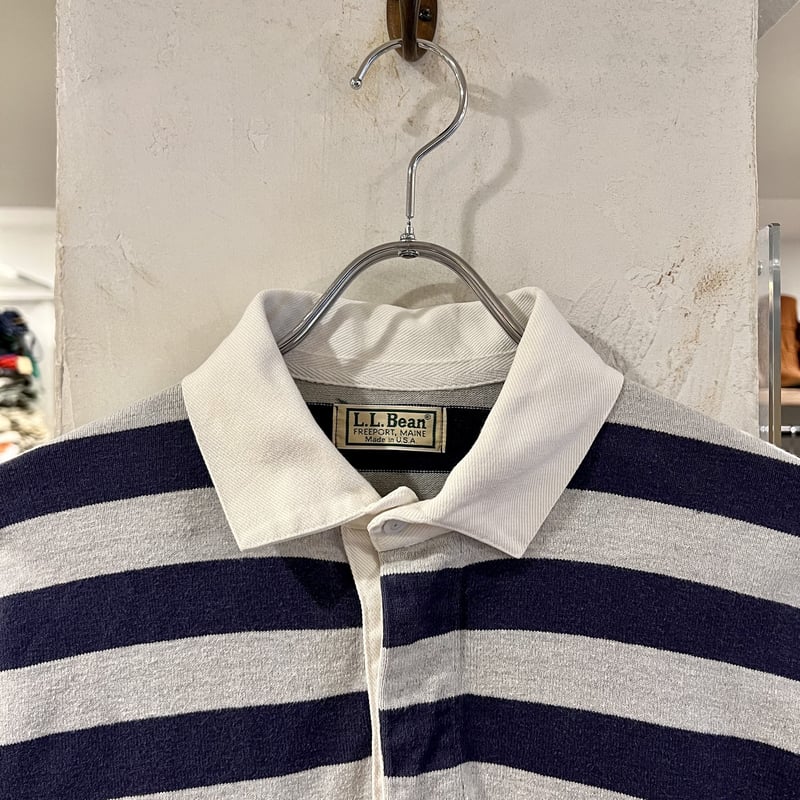 90s LLBean ラガーシャツ エルエルビーン ボーダー柄 USA製 (S3507) |