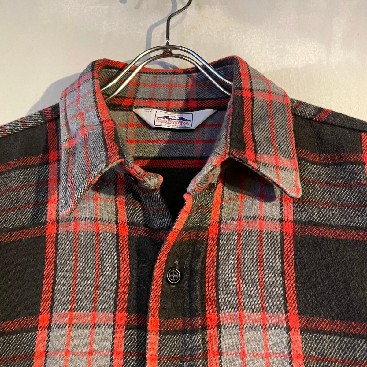 80s FIVE BROTHER by DAKOTA L/S ネルシャツ USA製 Size