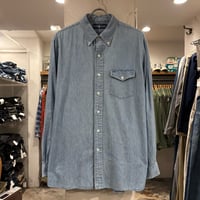 Ralph Lauren　L/S シャンブレーシャツ　Size L　ラルフローレン　ボタンダウンシャツ　コットンシャツ　(S5213)