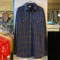 60s Sears ヴィンテージネルシャツ マチ付き USA製 シアーズ