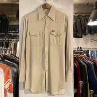 70s　Lee　L/S ウエスタンシャツ　コットン　USA製　ベージュ　(S2894)