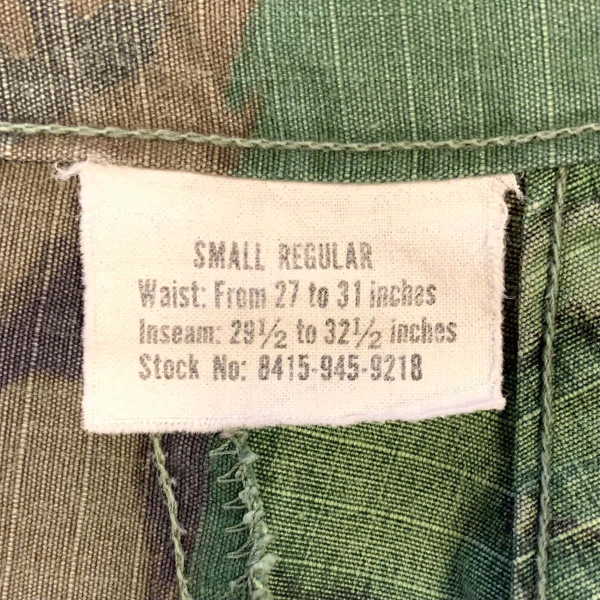 68年会計　米軍実物　ジャングルファティーグカモパンツ　SMALL Reg 68年会計 米軍実物 ジャングルファティーグカモパンツ SMALL Reg