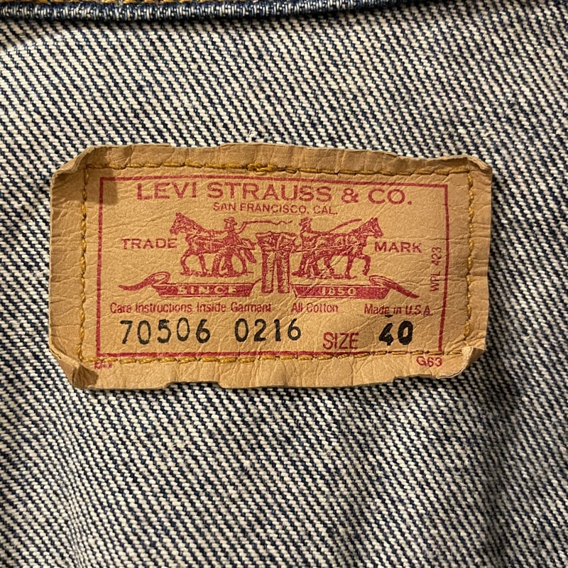 90s Levi's 70506 0216 リーバイス デニムジャケット USA製 1991年