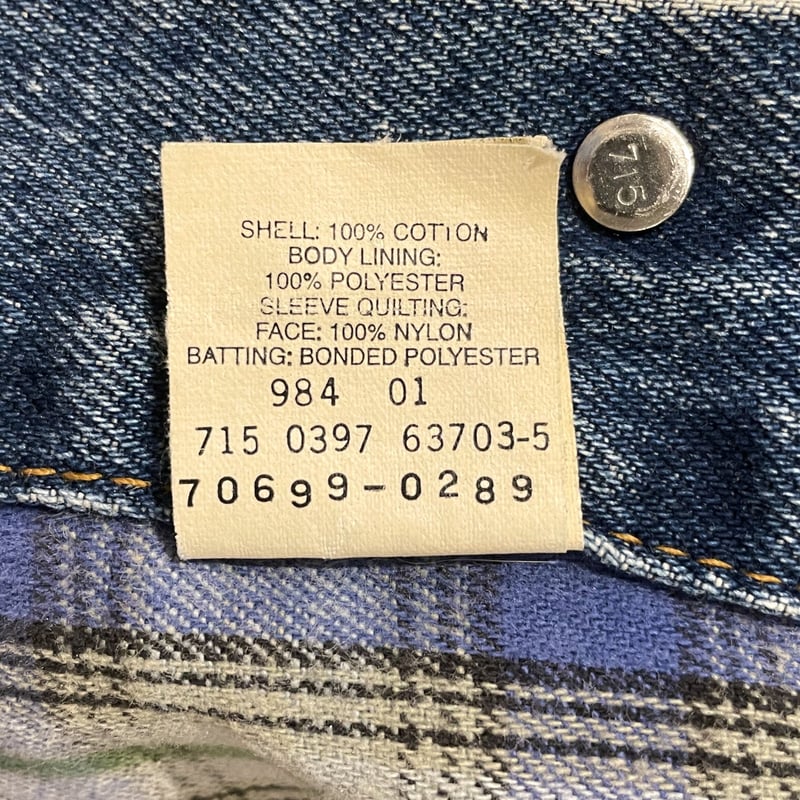 古着 Levi's 70699-0289 Denim Blanket Liner 古着 Levi's 70699-0289 Denim Blanket Liner - メルカリ