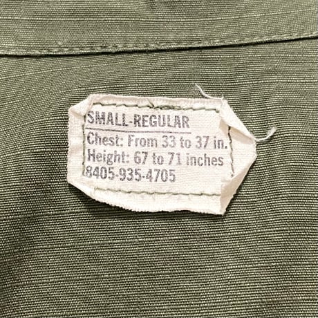 60s　US ARMY　JUNGLE FATIGUE JACKET　5th Type　Size S-R　ジャングル ファティーグジャケット　リップストップ　1969年　(S5700)