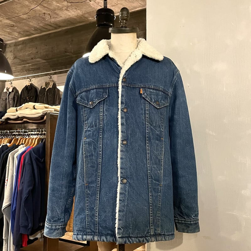 80s Levi's 71605-0217 デニムボアジャケット ロング丈 USA製 リーバイ...