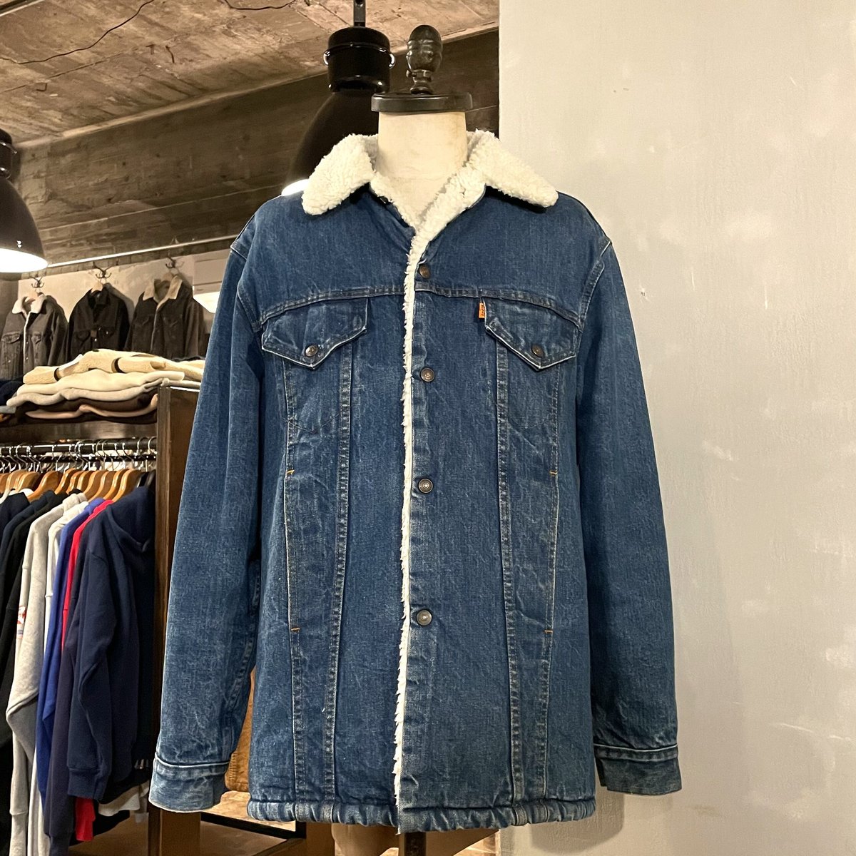 80s Levi's 71605-0217 デニムボアジャケット ロング丈 USA製 80s Levi's 71605-0217 デニムボアジャケット ロング丈 USA製