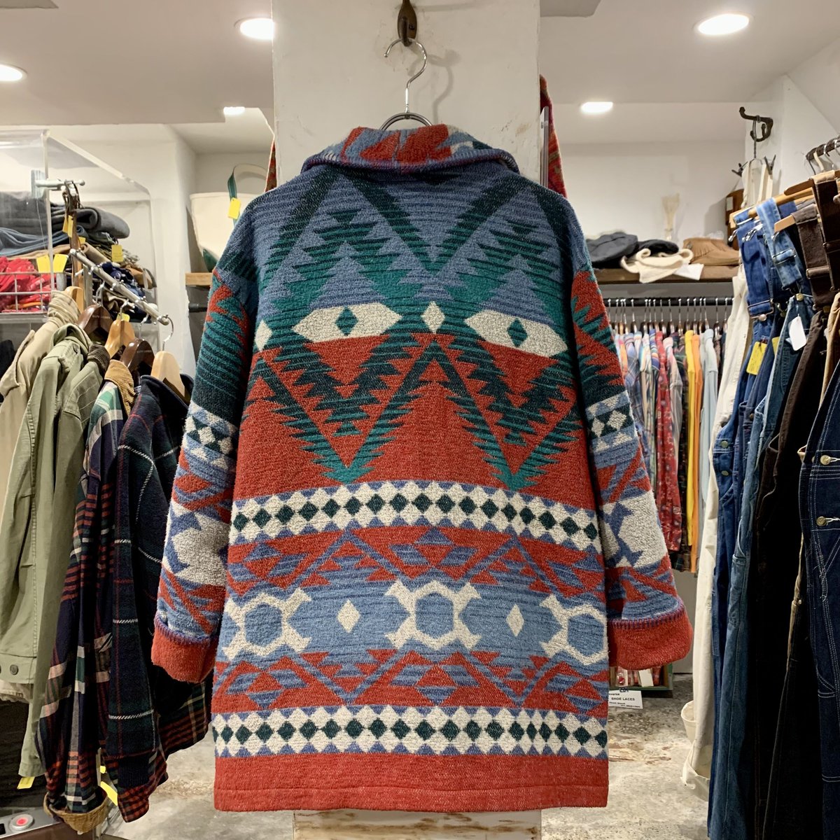 80s USA製 CRY WOLFE ネイティブ柄 ブランケット コート 90s USA製