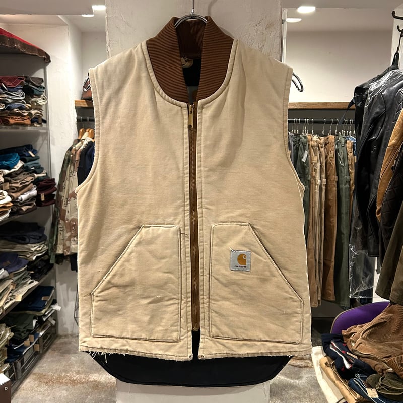carhartt ダックベスト カーハート ブラウン フェード 雰囲気系 carhartt ダックベスト カーハート ブラウン フェード 雰囲気系
