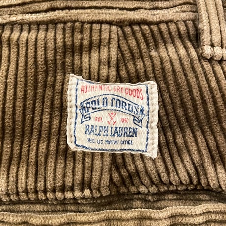 90s〜　POLO by Ralph Lauren　コーデュロイパンツ　焦げ茶　SCOVILL ジップ　ラルフローレン　(S1489)