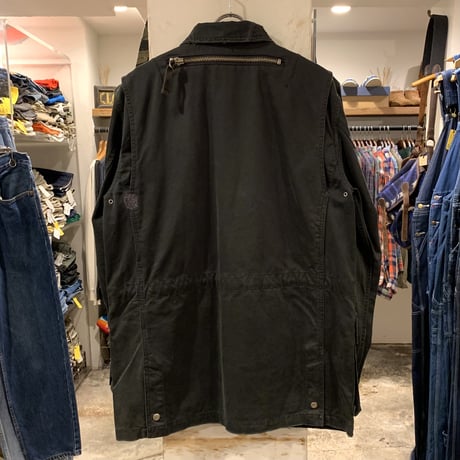 90s　POLO by Ralph Lauren　ハンティングジャケット　Ｍ-51フィールドジャケット　ラルフローレン　ダメージ加工　ブラック　(S3567)