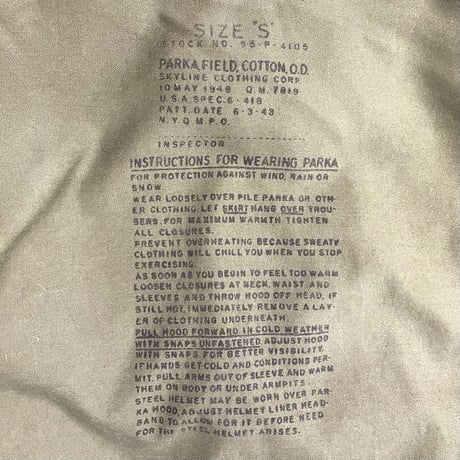US ARMY　40s　M-43 FIELD PARKA　山岳部隊　フィールドパーカー　ミリタリージャケット　(S0751)