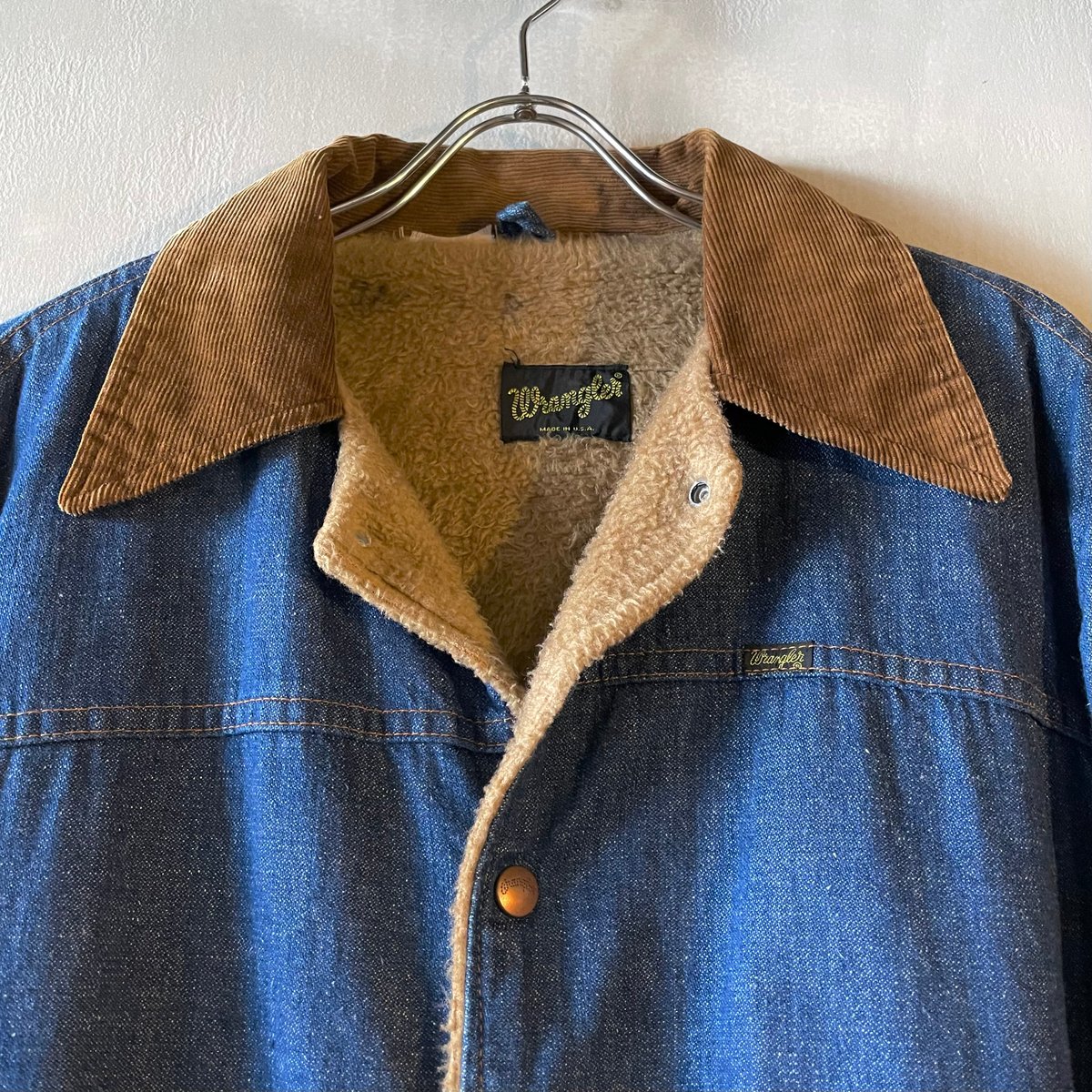 70s Wrangler ボア デニムジャケット USA製 Size 42 ラングラー 70s Wrangler ボア デニムジャケット USA製 Size 42 ラングラー
