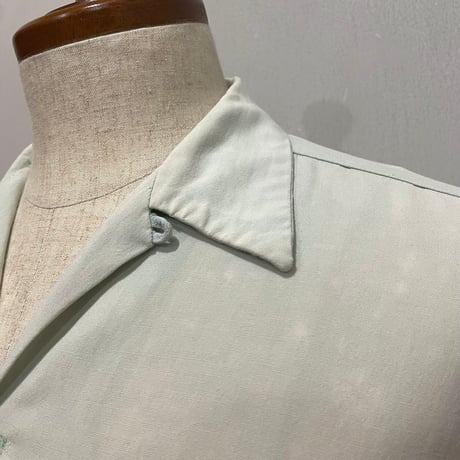 50s　NAT NAST　S/S VINTAGE BOWLING SHIRT　レーヨン　USA製　ミリタリー　ボウリングシャツ　スーベニア　USMC　(S5731)