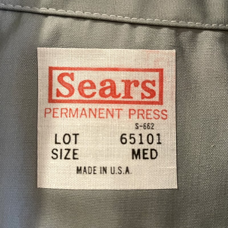 70s Sears S/S ワークシャツ DEAD STOCK USA製 半袖シャツ 企業