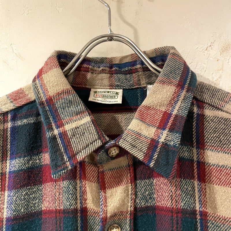 80s FIVE BROTHER ネルシャツ ファイブブラザー USA製 XLサイズ (S15