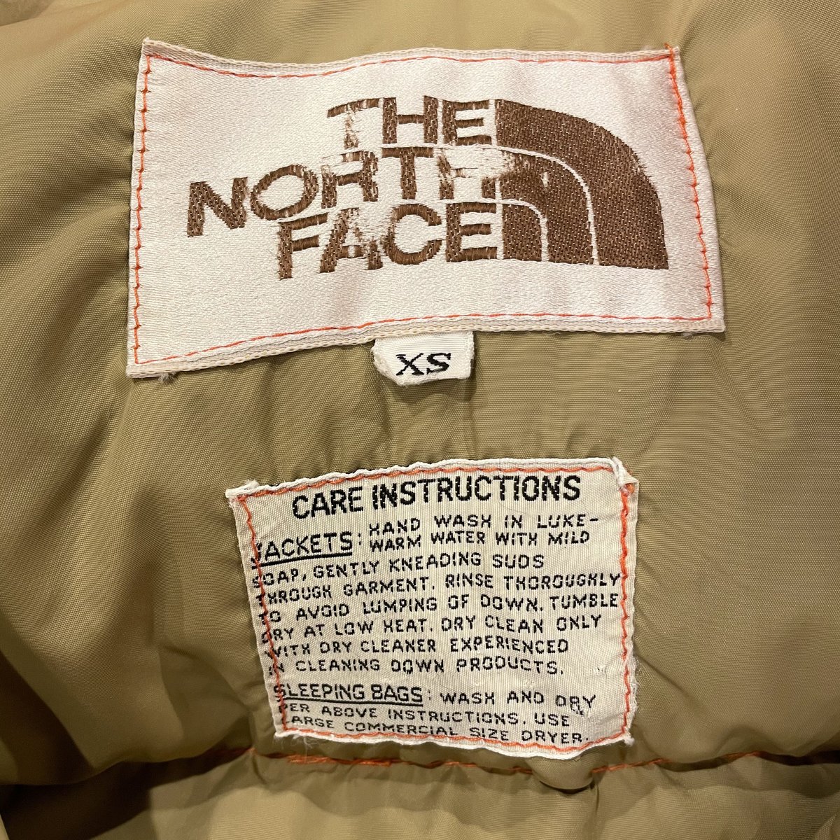 70's THE NORTH FACE 茶タグ　ダウンベスト イエロー L 70's 茶タグ THE NORTH FACE リップストップ ダウンベスト