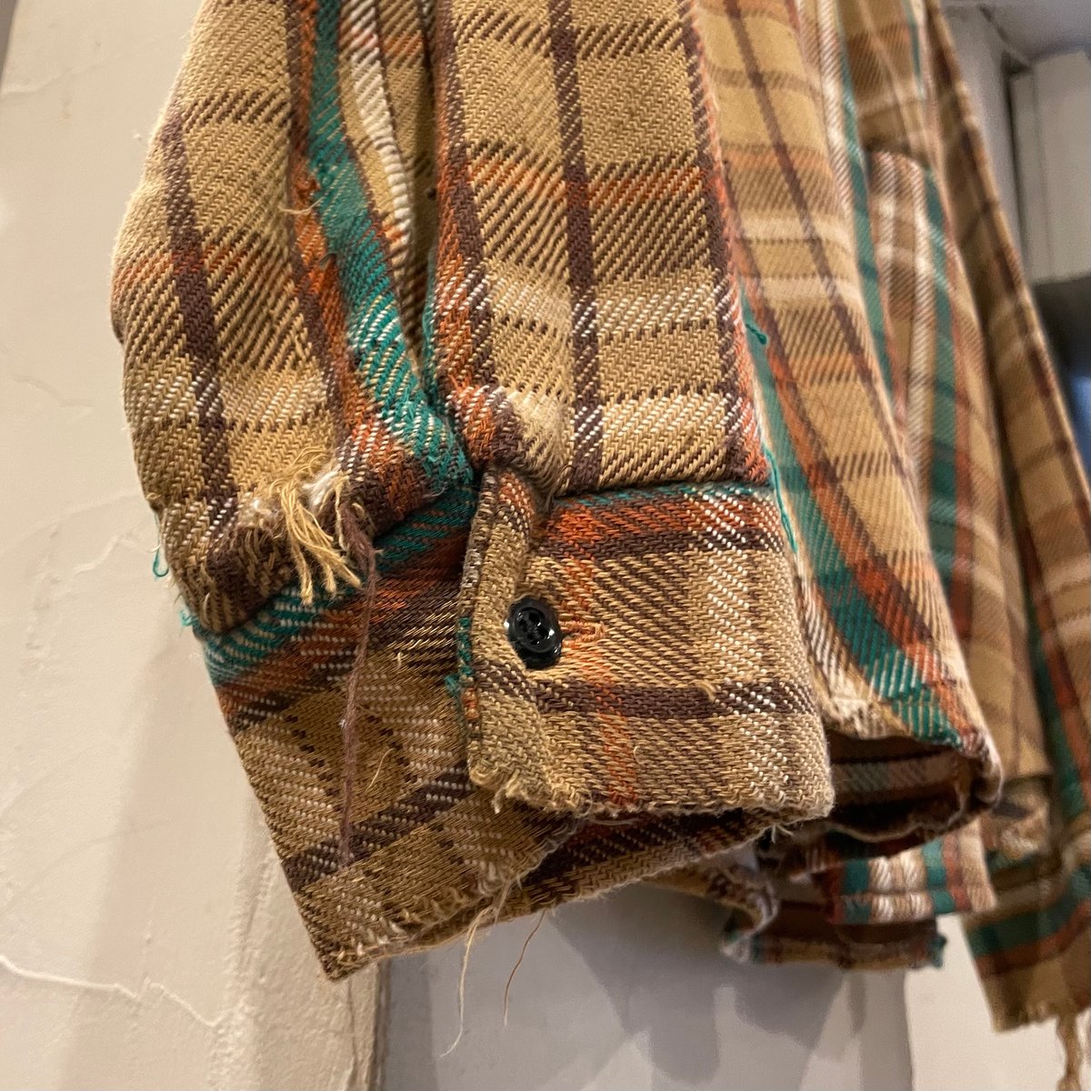 70s Sears KINGS ROAD L/S ネルシャツ USA製 コットンシャツ シアー