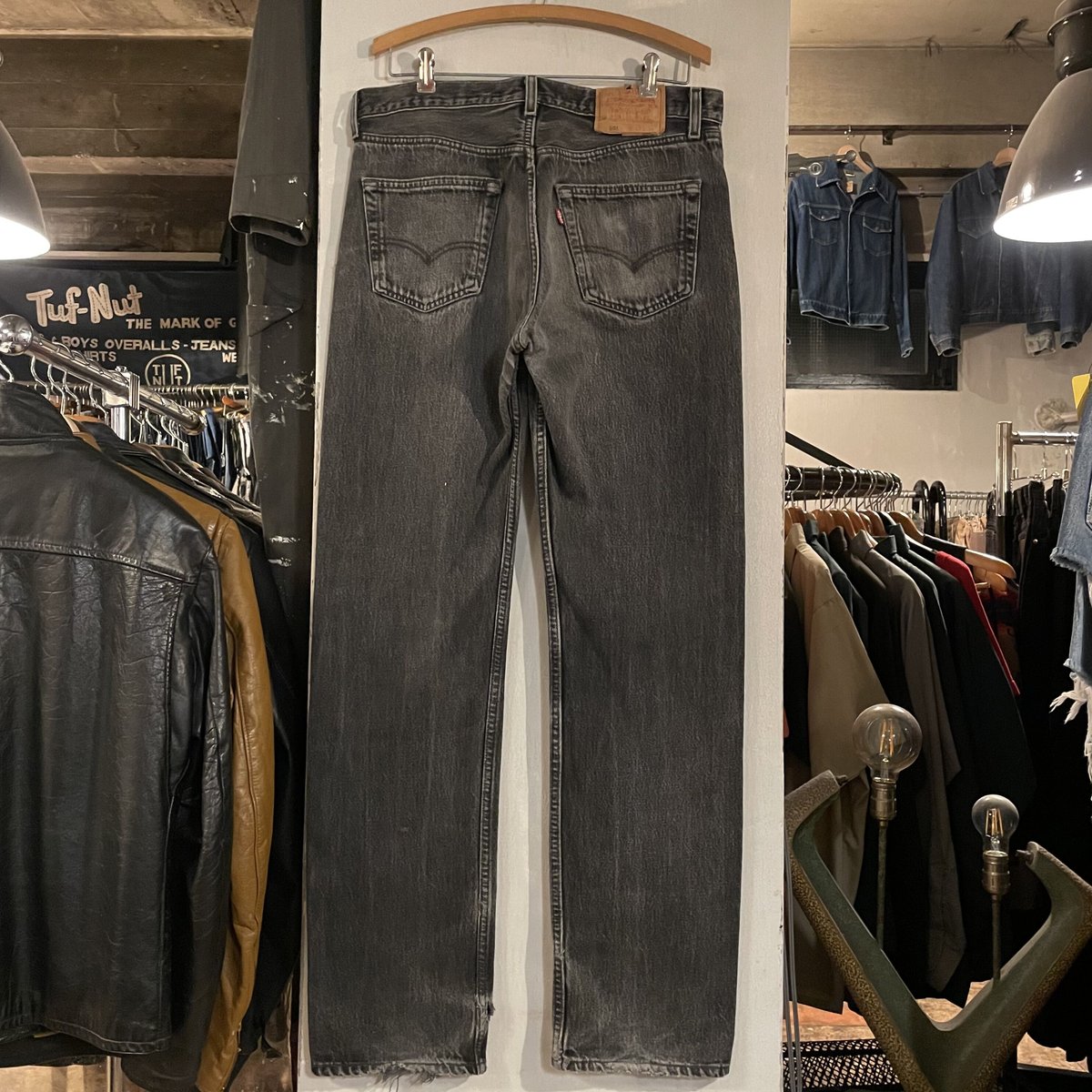 90s Levi's 501 0660 後染め ブラックデニム パンツ 34×33½ USA製