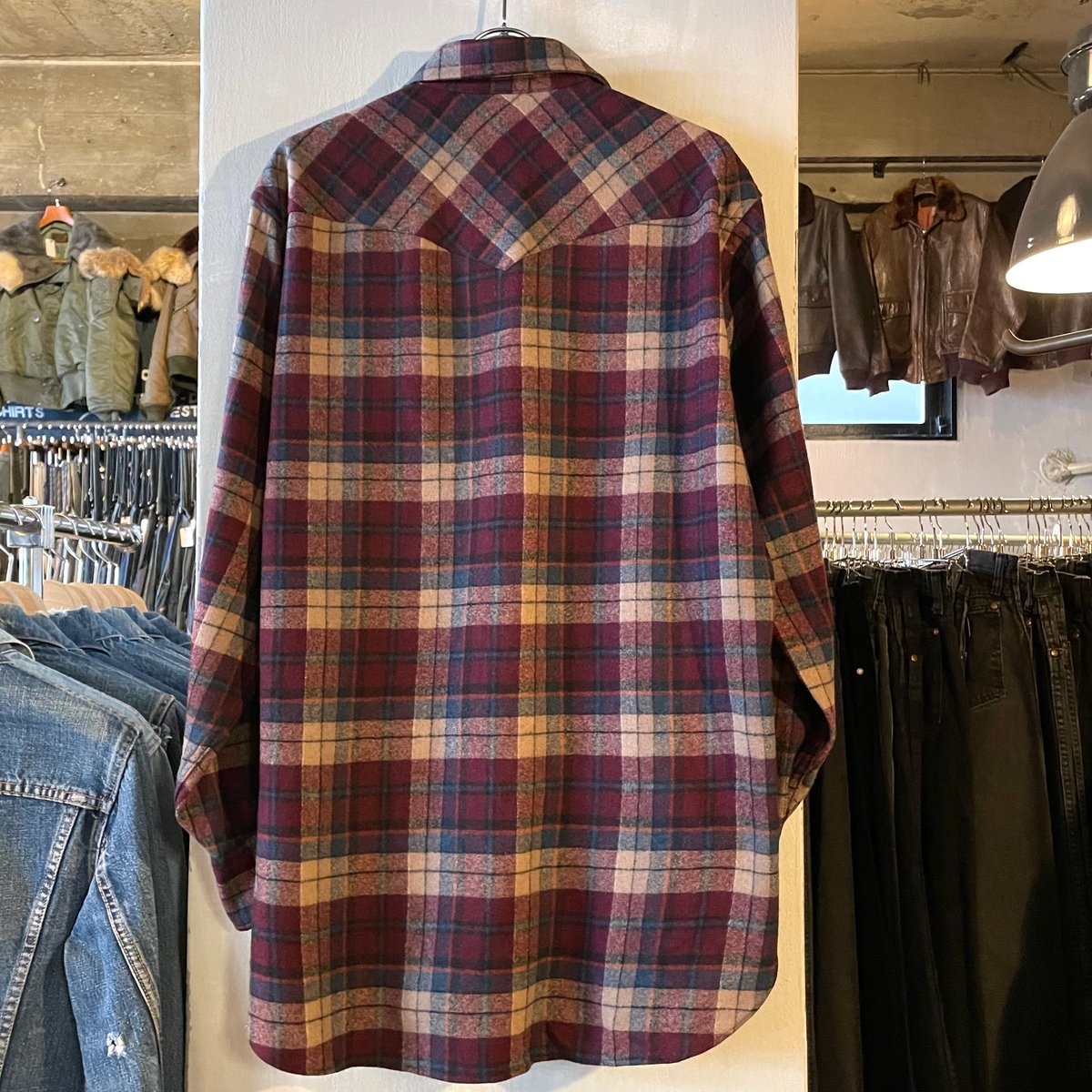 70s PENDLETON L/S ウエスタンシャツ L USA製 好配色 ペンドルトン ウー
