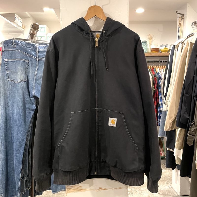 carhartt アクティブジャケット XL 黒 ダック地 ワークジャケット 