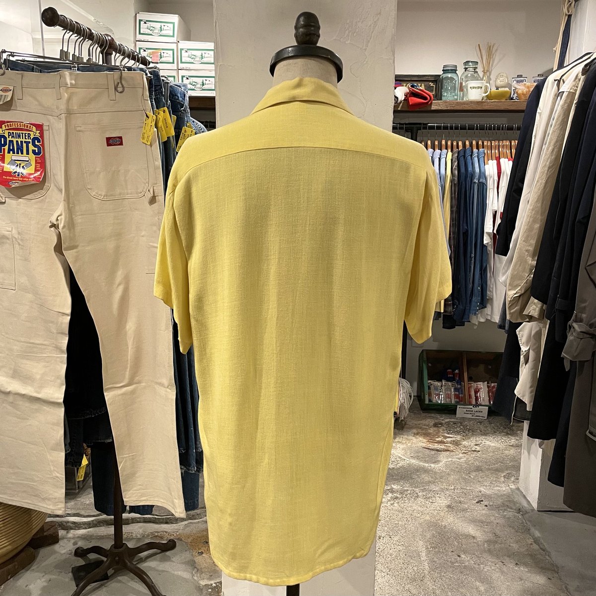 Vintage Bowling Shirt 50年代 ボウリングシャツ 背面無地 ピン