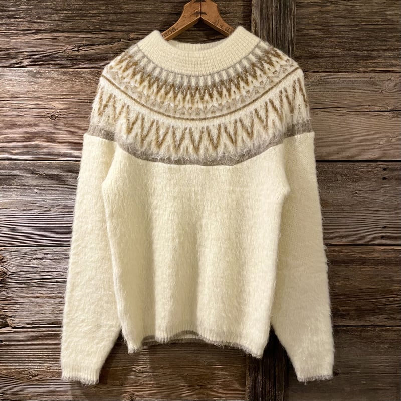 TOWNCRAFT 60s ラウンドネック モヘアニット ノルディック柄 タウン