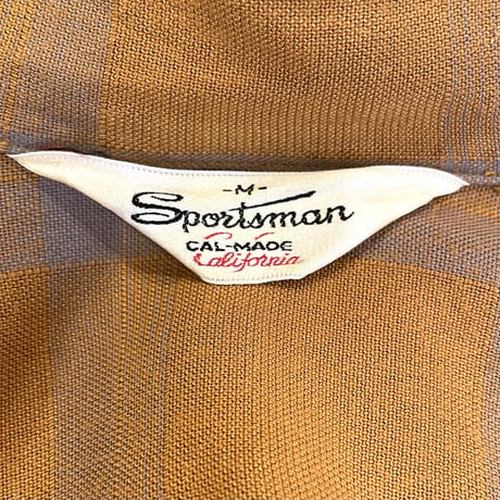 Sportsman cal-made California　オープンカラーシャツ　ボックスシルエット型　開襟シャツ　50s　(S1037)